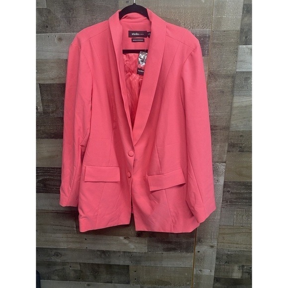 Studio By Torrid Sport Blazer Womens Size 4 Or 4x Hot Pink Crepe Stretch New - Picture 1 of 6